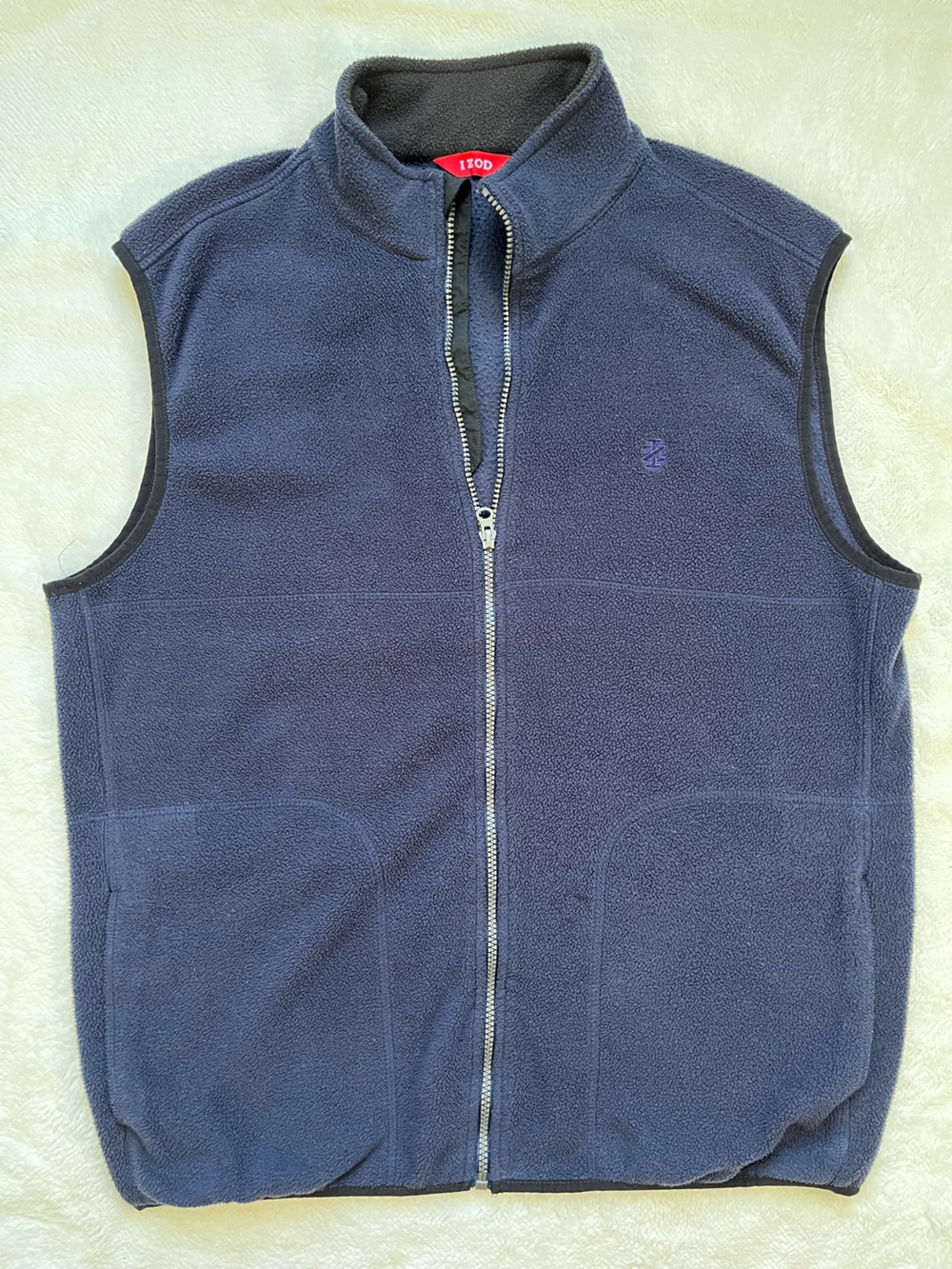Izod Men's Navy Fleece Vest Zip-Up
